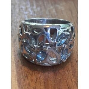 Di MODOLO Ricamo Blue Topaz Sterling Silver Ring Size 6